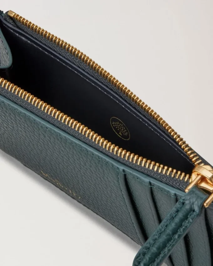 Continental Long Zipped Card Holder Mulberry Green Small Classic Grain Continental Long Zipped Card Holder Mulberry Green Small Classic Grain