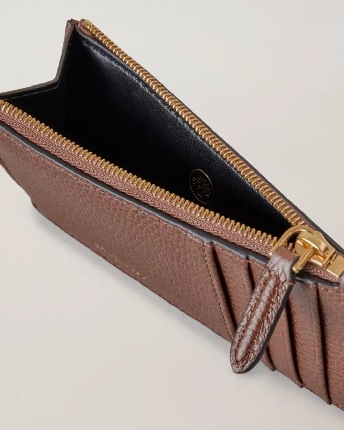 Continental Long Zipped Card Holder Oak Two-Tone Small Classic Grain Continental Long Zipped Card Holder Oak Two-Tone Small Classic Grain