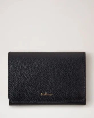 Continental Trifold Black Small Classic Grain Men