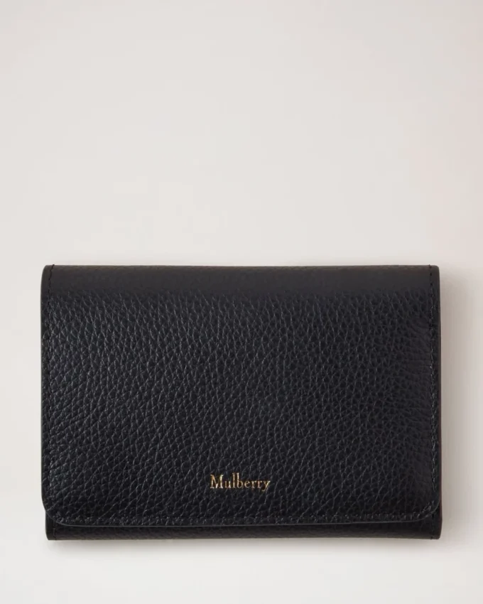 Continental Trifold Black Small Classic Grain Men