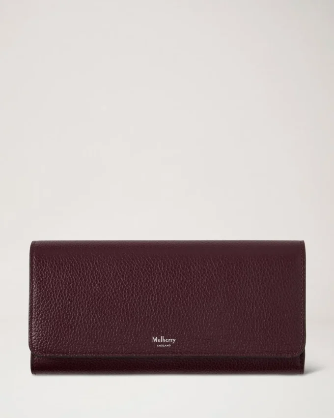 Continental Wallet Black Cherry Small Classic Grain Continental Wallet Black Cherry Small Classic Grain