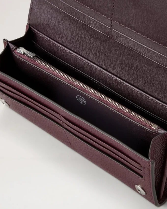 Continental Wallet Black Cherry Small Classic Grain Continental Wallet Black Cherry Small Classic Grain