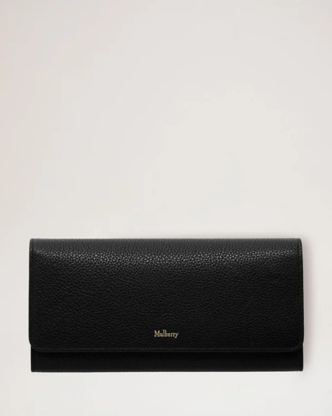 Continental Wallet Black Small Classic Grain Women Continental Wallet Black Small Classic Grain Women
