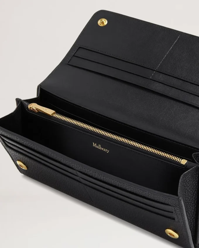 Continental Wallet Black Small Classic Grain Women Continental Wallet Black Small Classic Grain Women