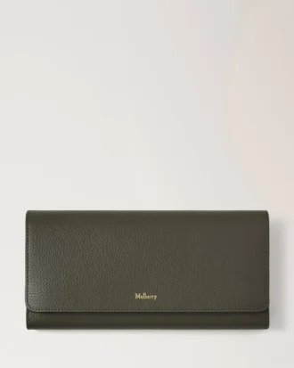 Continental Wallet Juniper Green Small Classic Grain