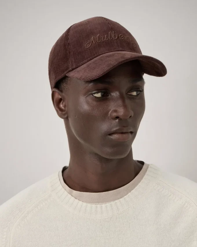 Corduroy Baseball Cap Ebony Cotton Men