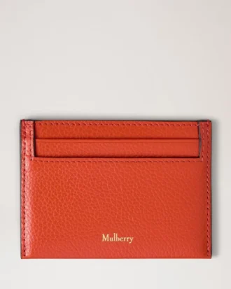 Credit Card Slip Coral Orange Small Classic Grain