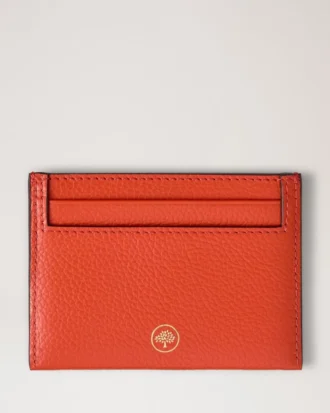 Credit Card Slip Coral Orange Small Classic Grain