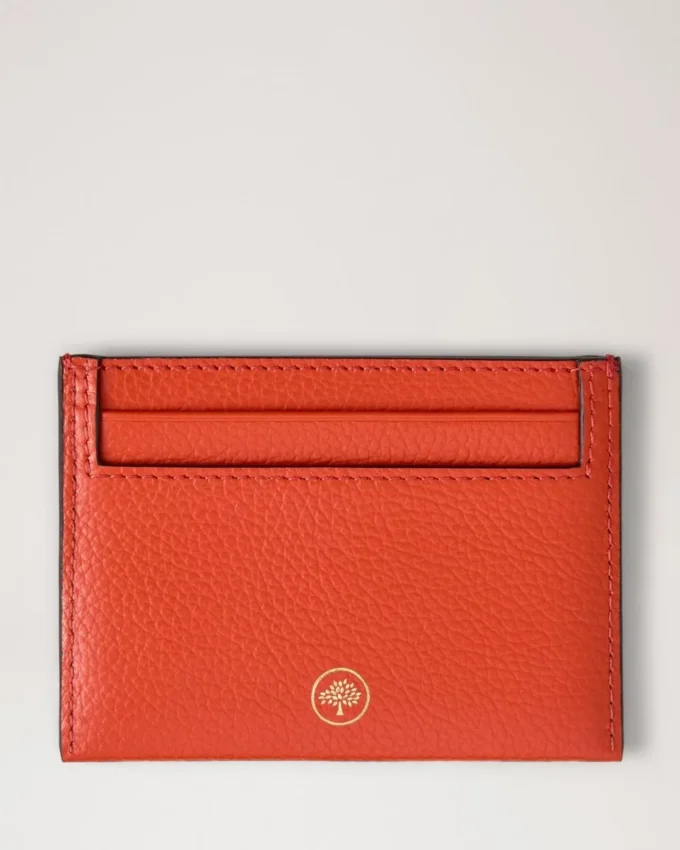 Credit Card Slip Coral Orange Small Classic Grain Credit Card Slip Coral Orange Small Classic Grain