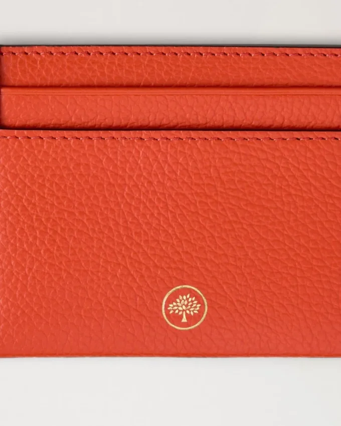 Credit Card Slip Coral Orange Small Classic Grain Credit Card Slip Coral Orange Small Classic Grain
