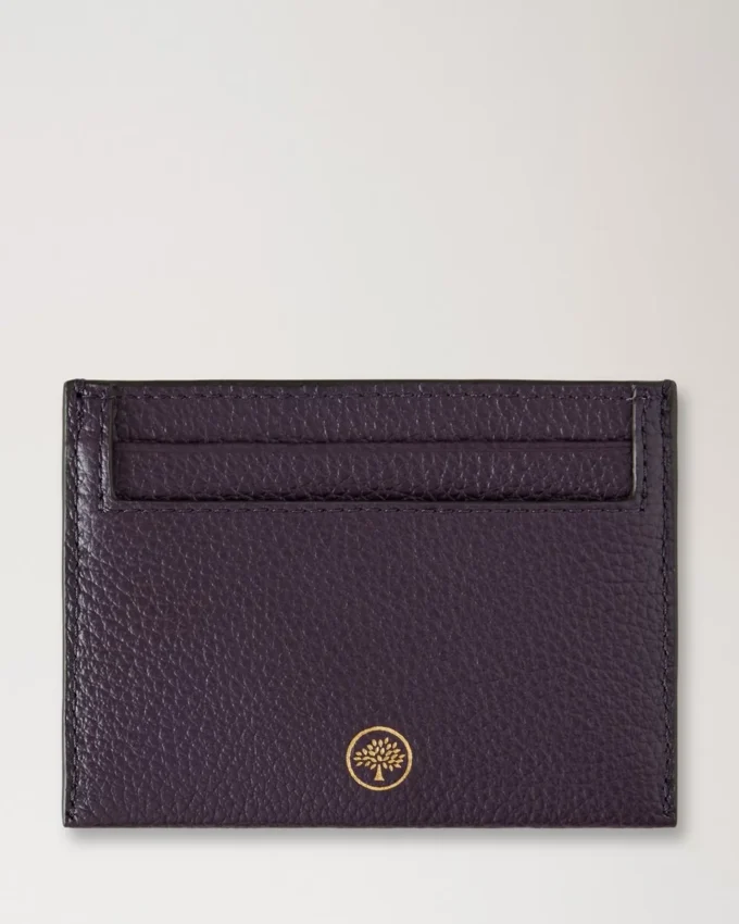 Credit Card Slip Deep Aubergine Small Classic Grain Credit Card Slip Deep Aubergine Small Classic Grain