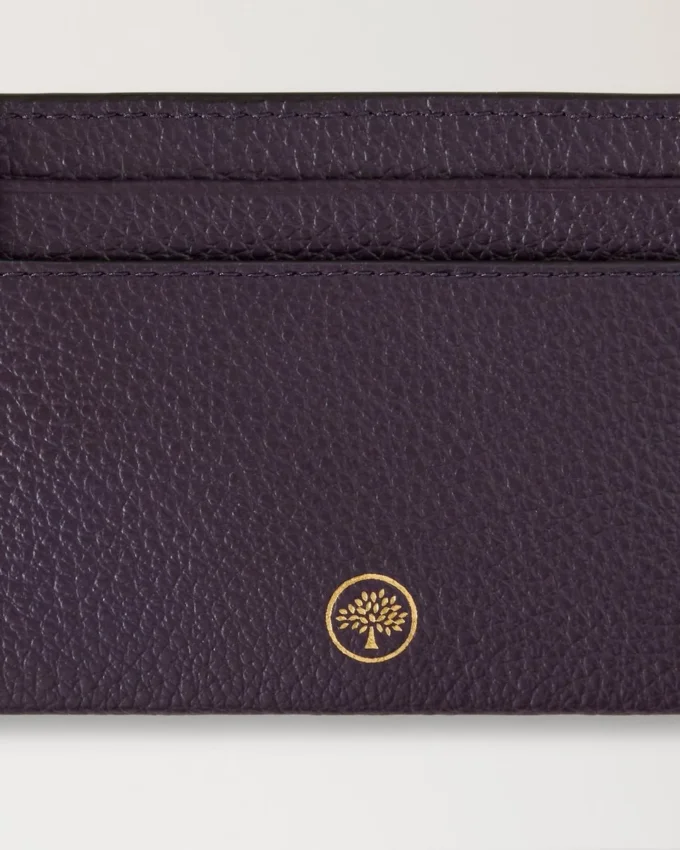 Credit Card Slip Deep Aubergine Small Classic Grain Credit Card Slip Deep Aubergine Small Classic Grain