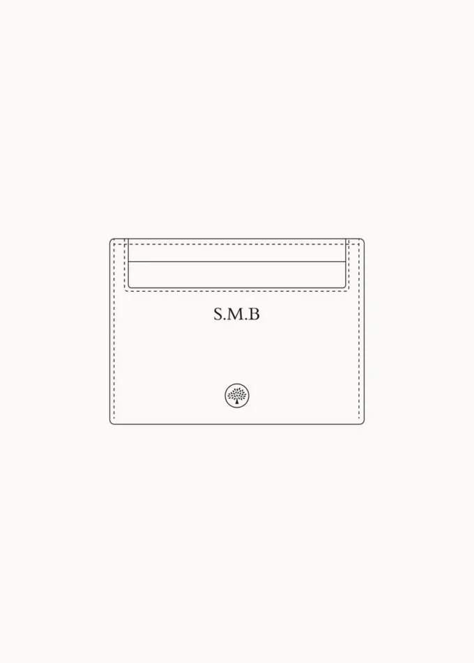 Credit Card Slip Marina Blue Small Classic Grain