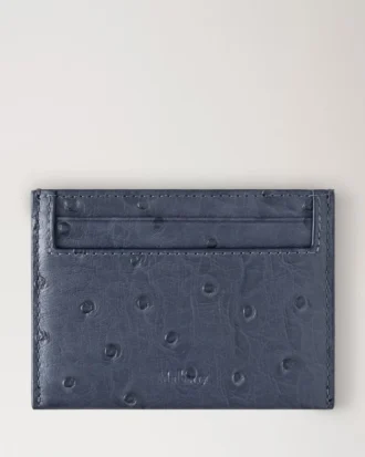 Credit Card Slip Stormy Blue Ostrich Women
