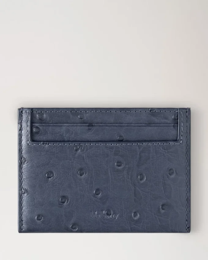 Credit Card Slip Stormy Blue Ostrich Women Credit Card Slip Stormy Blue Ostrich Women
