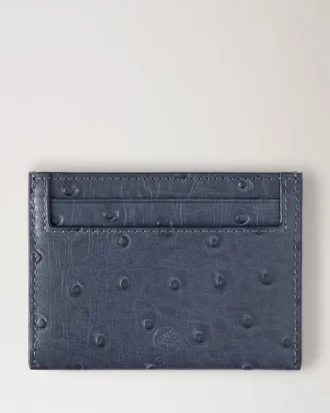 Credit Card Slip Stormy Blue Ostrich Women