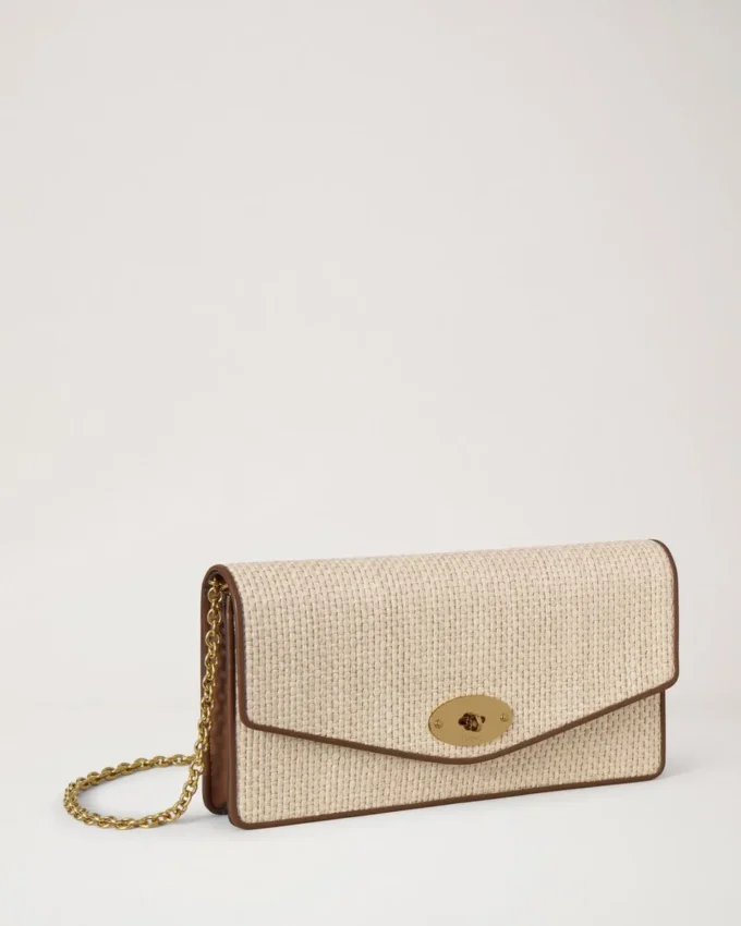 Darley Clutch Ecru & Bright Oak Raffia & Leather Trim Darley Clutch Ecru & Bright Oak Raffia & Leather Trim