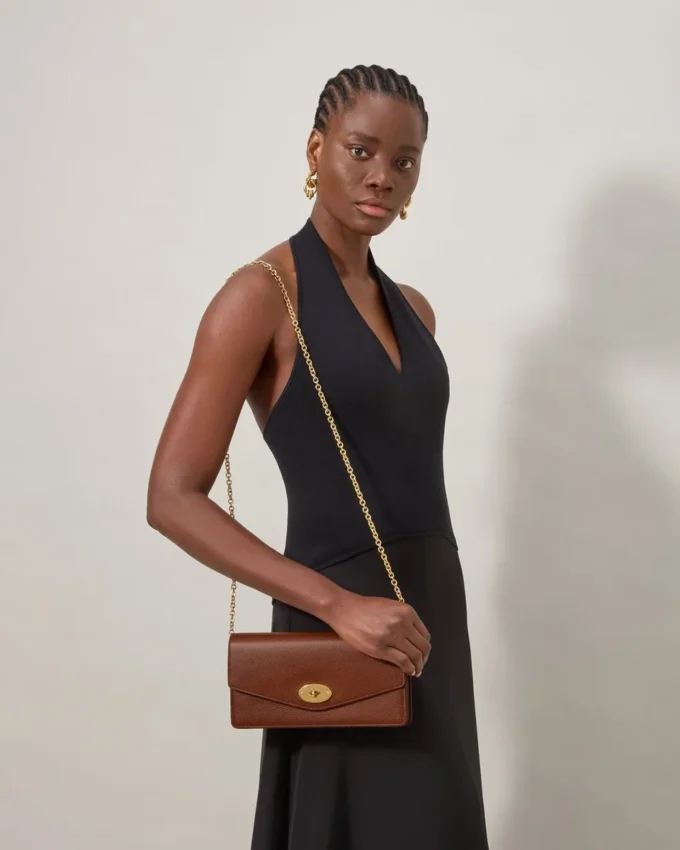 Darley Clutch Oak Two-Tone Small Classic Grain Women Darley Clutch Oak Two-Tone Small Classic Grain Women