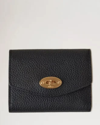 Darley Concertina Wallet Black Small Classic Grain