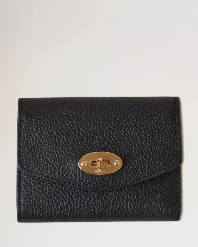 Darley Concertina Wallet Black Small Classic Grain Darley Concertina Wallet Black Small Classic Grain