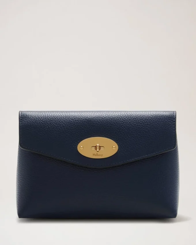 Darley Cosmetic Pouch Bright Navy Small Classic Grain Darley Cosmetic Pouch Bright Navy Small Classic Grain