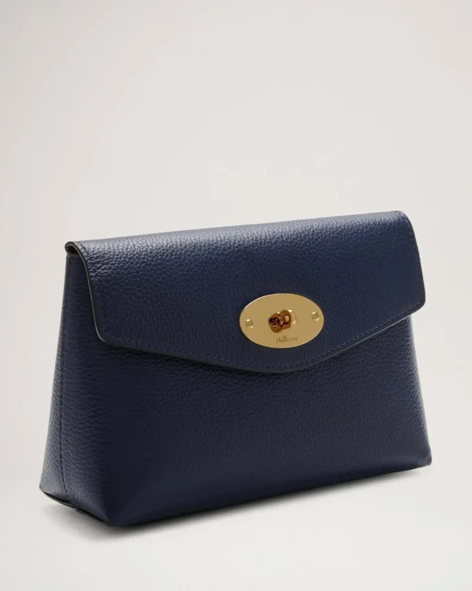 Darley Cosmetic Pouch Bright Navy Small Classic Grain Darley Cosmetic Pouch Bright Navy Small Classic Grain