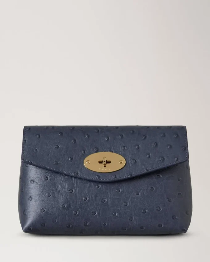 Darley Cosmetic Pouch Stormy Blue Ostrich Women Darley Cosmetic Pouch Stormy Blue Ostrich Women
