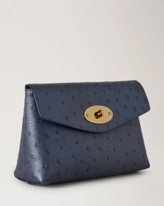 Darley Cosmetic Pouch Stormy Blue Ostrich Women Darley Cosmetic Pouch Stormy Blue Ostrich Women