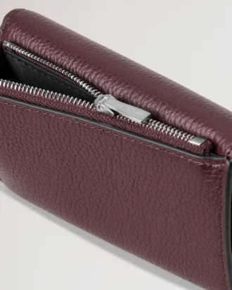 Darley Folded Multi-Card Wallet Black Cherry Small Classic Grain