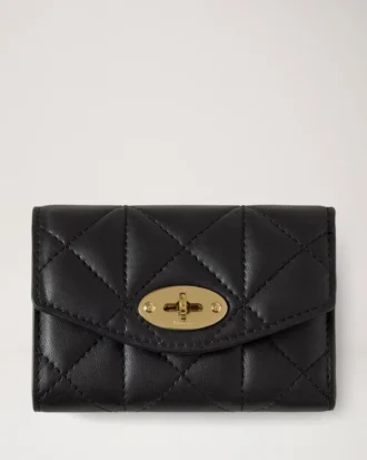 Darley Folded Multi-Card Wallet Black Quilted Nappa