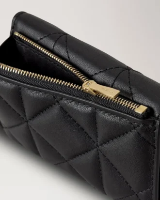 Darley Folded Multi-Card Wallet Black Quilted Nappa