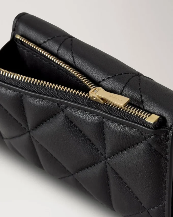 Darley Folded Multi-Card Wallet Black Quilted Nappa Darley Folded Multi-Card Wallet Black Quilted Nappa