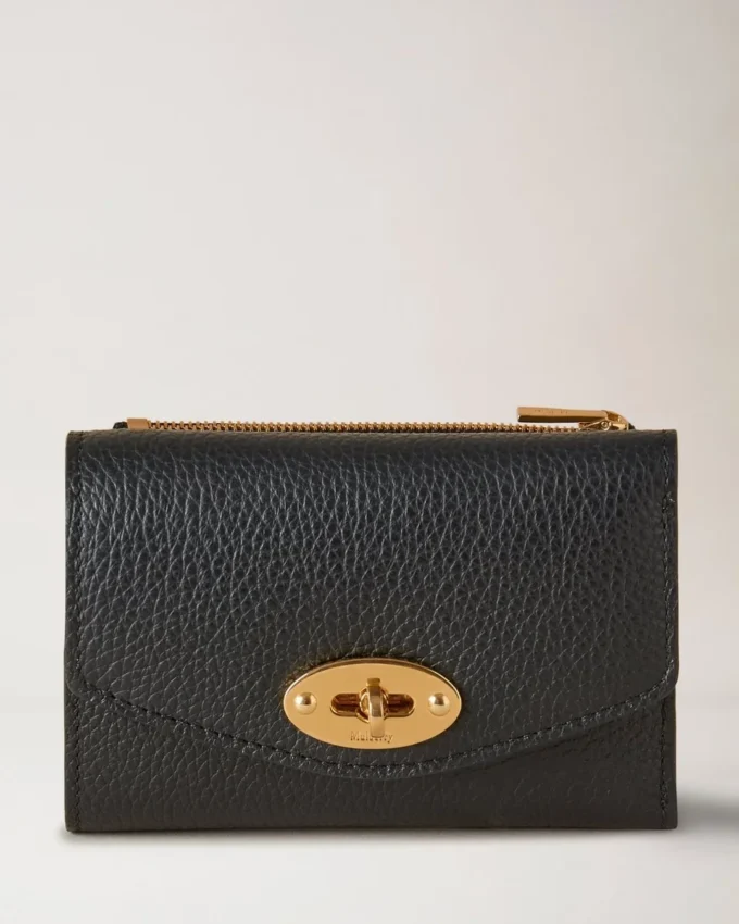 Darley Folded Multi-Card Wallet Black Small Classic Grain