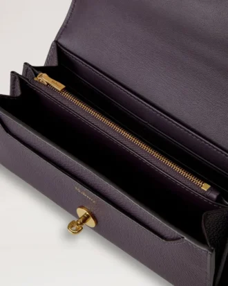 Darley Wallet Deep Aubergine Small Classic Grain