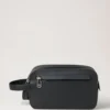 Double Zip Wash Case Black Heavy Grain Men