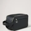 Double Zip Wash Case Black Heavy Grain Men