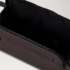 Double Zip Wash Case Dark Chocolate Two-Tone Leather