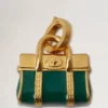 Enamel Bayswater Charm Malachite & Gold Mixed Material Enamel Bayswater Charm Malachite & Gold Mixed Material