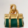 Enamel Bayswater Charm Malachite & Gold Mixed Material Enamel Bayswater Charm Malachite & Gold Mixed Material
