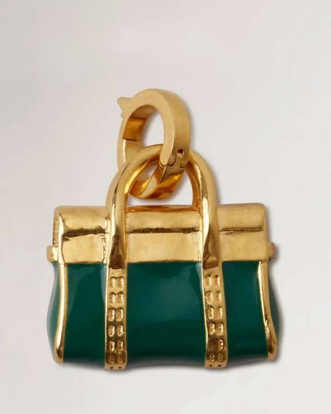 Enamel Bayswater Charm Malachite & Gold Mixed Material Enamel Bayswater Charm Malachite & Gold Mixed Material