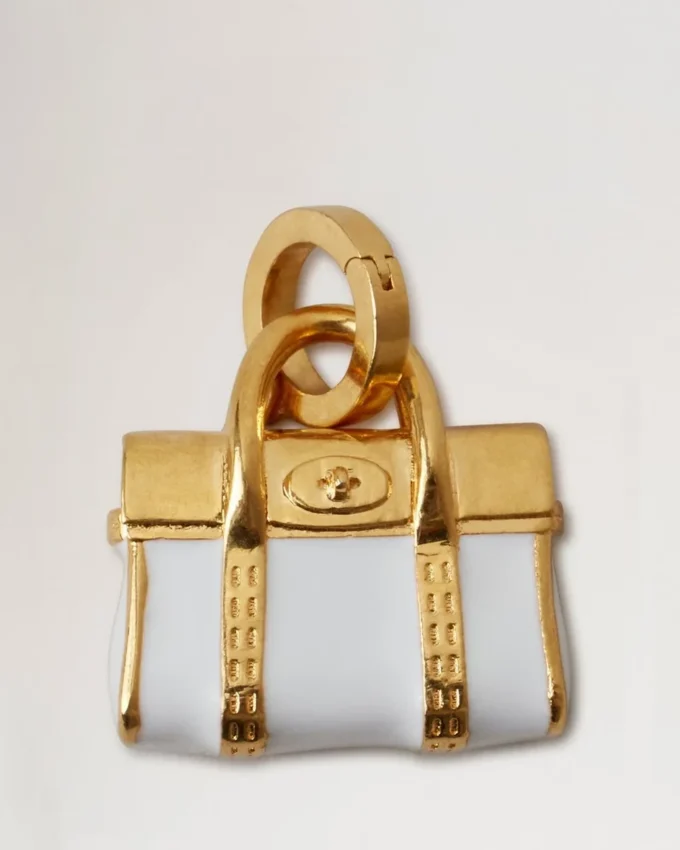 Enamel Bayswater Charm White & Gold Mixed Material Enamel Bayswater Charm White & Gold Mixed Material