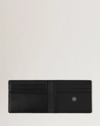 Farringdon Compact Bifold Wallet Black Small Pebble Grain