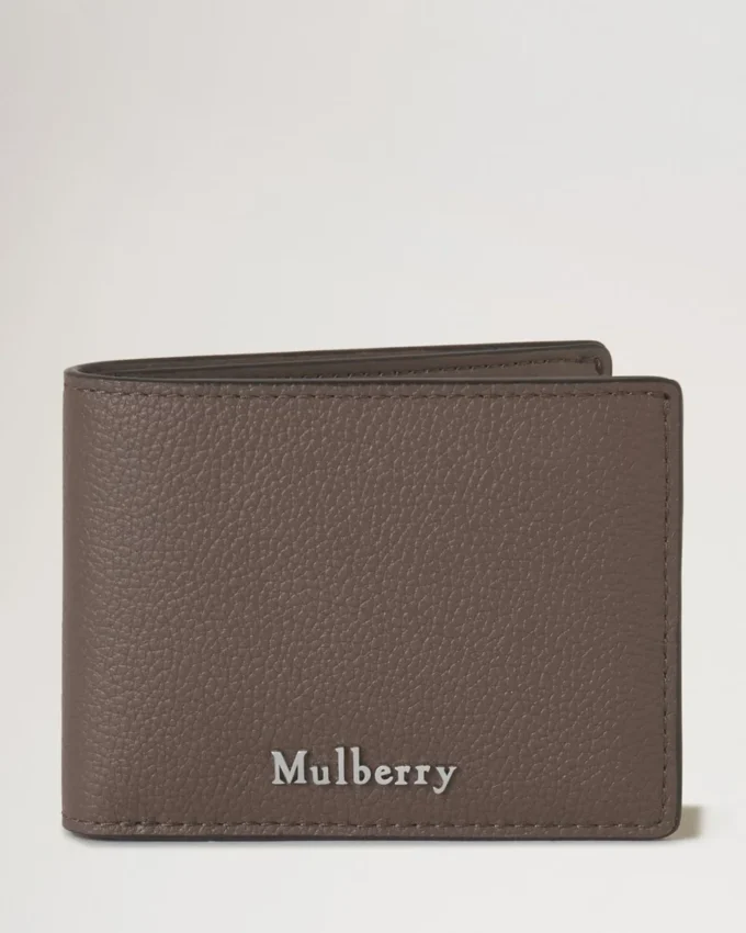 Farringdon Compact Bifold Wallet Taupe Brown Small Pebble Grain