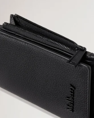 Farringdon Compact Wallet Black Small Pebble Grain