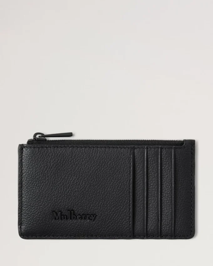 Farringdon Long Zipped Credit Card Holder Black Small Pebble Grain Farringdon Long Zipped Credit Card Holder Black Small Pebble Grain