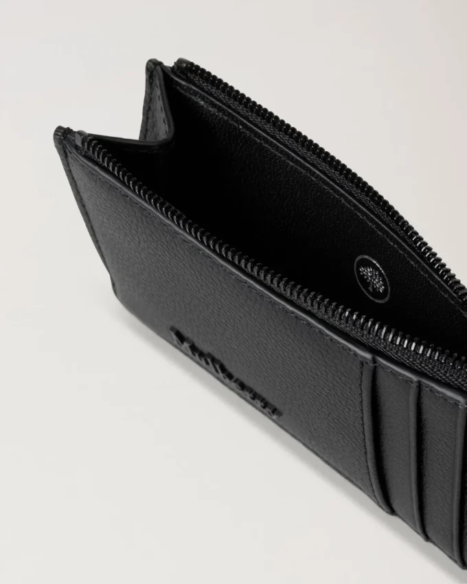 Farringdon Long Zipped Credit Card Holder Black Small Pebble Grain Farringdon Long Zipped Credit Card Holder Black Small Pebble Grain