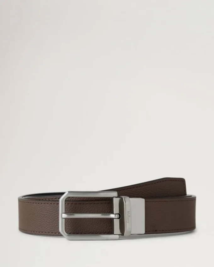 Farringdon Reversible Belt Black & Taupe Brown Small Pebble Grain Farringdon Reversible Belt Black & Taupe Brown Small Pebble Grain