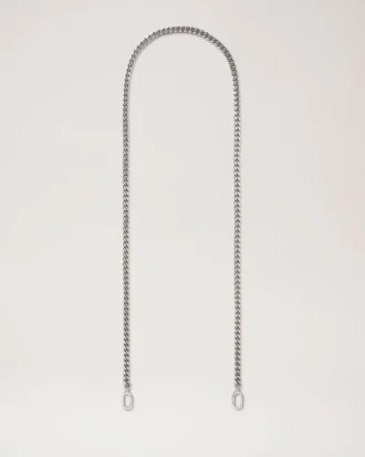 Flat Chain Strap Silver Metal Women
