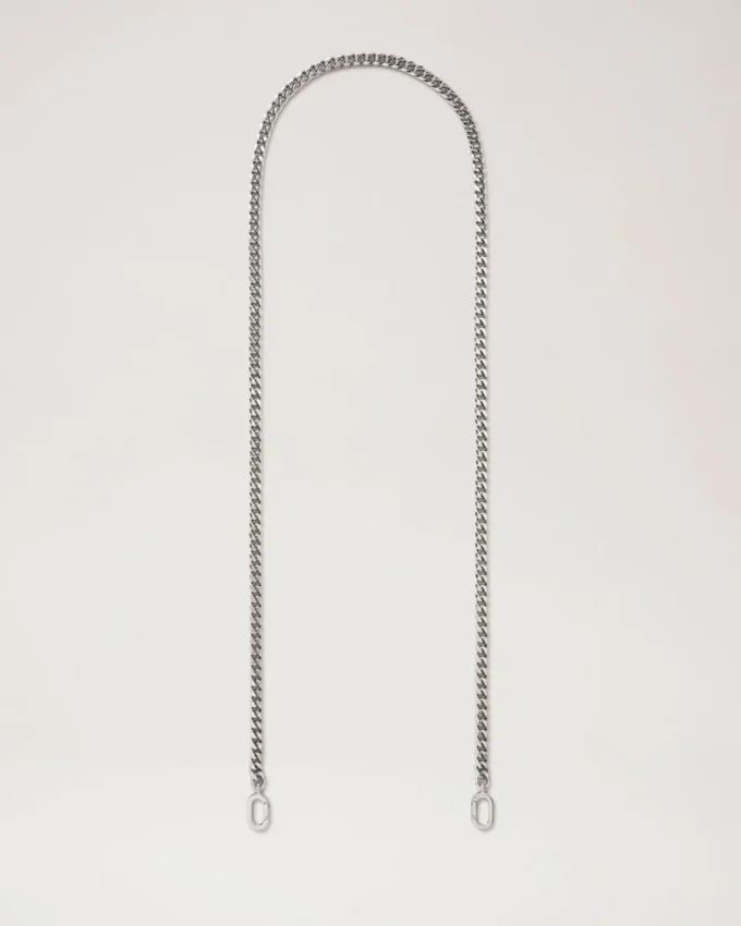 Flat Chain Strap Silver Metal Women Flat Chain Strap Silver Metal Women
