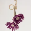 Flower Keyring – Dahlia Blossom Pink & Orchid Bloom Mixed Material